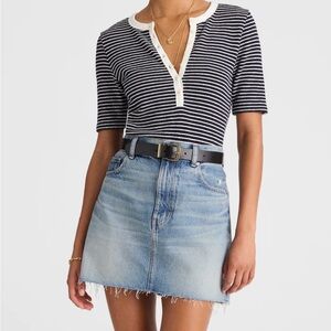 Madewell Raw-Hem Denim Mini Skirt